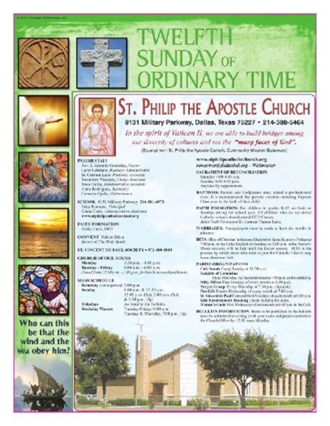 School of St. . St philip church bulletin